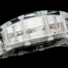 the transparent sapphire crystal case clearly shows the titanium screws connecting the watch.