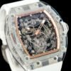 luxurious rm56-02 tourbillon watch is crafted entirely from sapphire crystal.