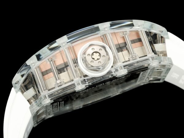screw-down titanium crown with clear protective rubber o-ring
