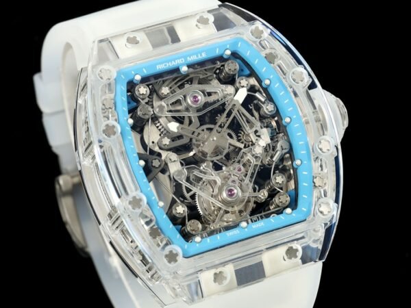 luxurious rm56-02 tourbillon watch is crafted entirely from sapphire crystal. luxurious rm56-02 tourbillon watch is crafted entirely from sapphire crystal.