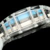 the transparent sapphire crystal case clearly shows the titanium screws connecting the watch. the transparent sapphire crystal case clearly shows the titanium screws connecting the watch.