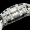 the transparent sapphire crystal case clearly shows the titanium screws connecting the watch. the transparent sapphire crystal case clearly shows the titanium screws connecting the watch.