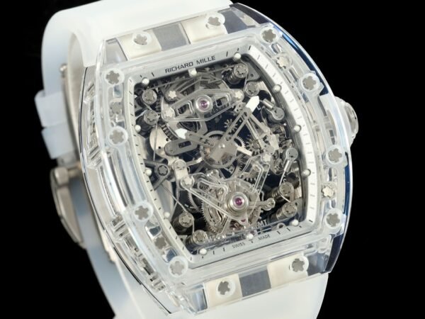 luxurious rm56-02 tourbillon watch is crafted entirely from sapphire crystal. luxurious rm56-02 tourbillon watch is crafted entirely from sapphire crystal.