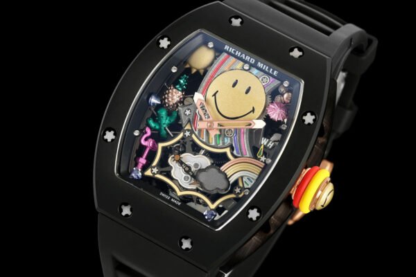 RM88 ceramic case, skeletonized dial with 3D display embellishments, tourbillon watch.
