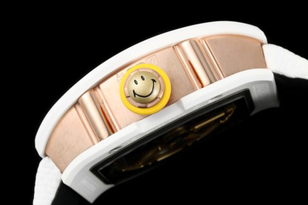 crown styled with a custom molded 3D smiley emblem / o-ring double seal
