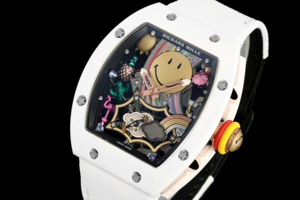 RM88 ceramic case, skeletonized dial with 3D display embellishments, tourbillon watch.