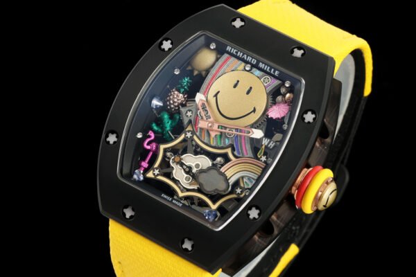 RM88 ceramic case, skeletonized dial with 3D display embellishments, tourbillon watch.