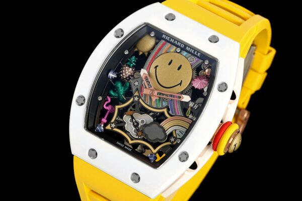 RM88 ceramic case, skeletonized dial with 3D display embellishments, tourbillon watch.