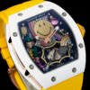 rm88 smile tourbillon auper reissue watch features a fun skeletonized dial.