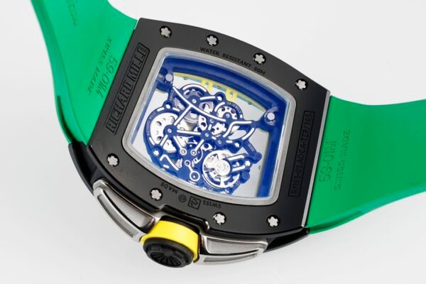 rm061 transparent case back perfectly showcases the details of the movement from every angle. rm061 transparent case back perfectly showcases the details of the movement from every angle.