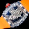 close-up details of the movement of the rm27-02 luxury sports watch.