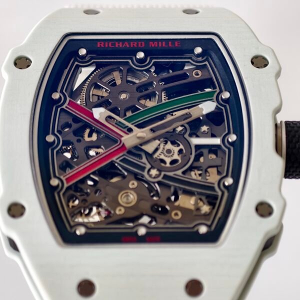 rm67-02 skeleton automatic watch dial details