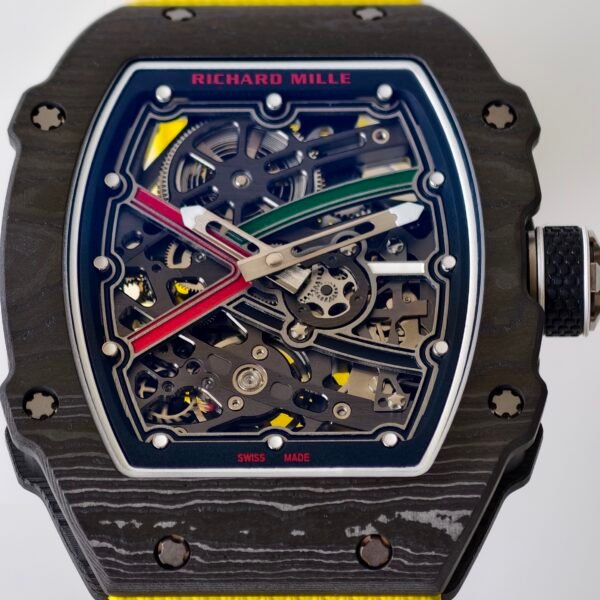 rm67-02 skeleton automatic watch dial details