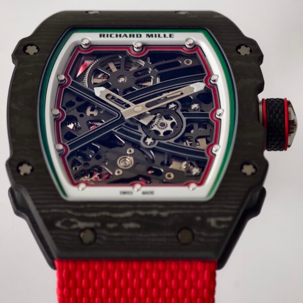 rm67-02 skeleton automatic watch dial details