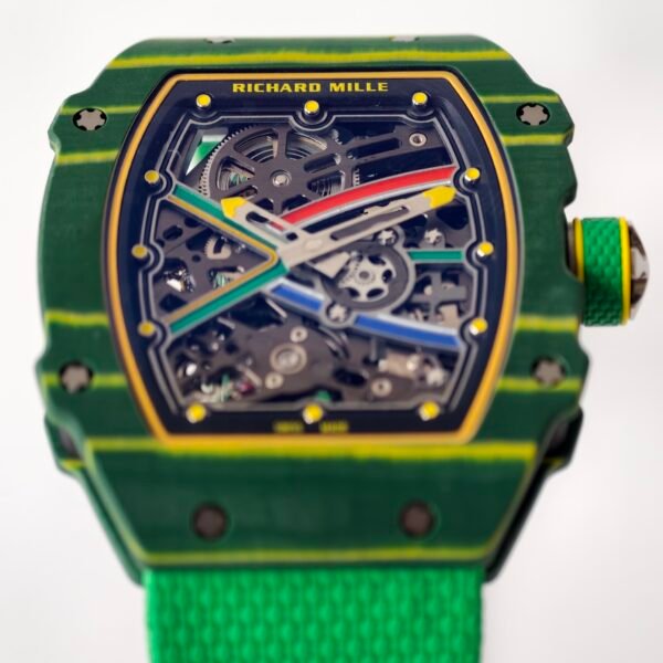 rm67-02 skeleton automatic watch dial details