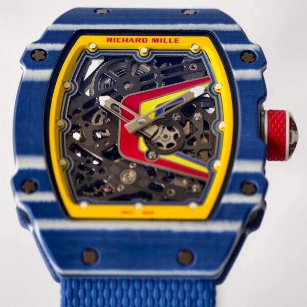 rm67-02 skeleton automatic watch dial details