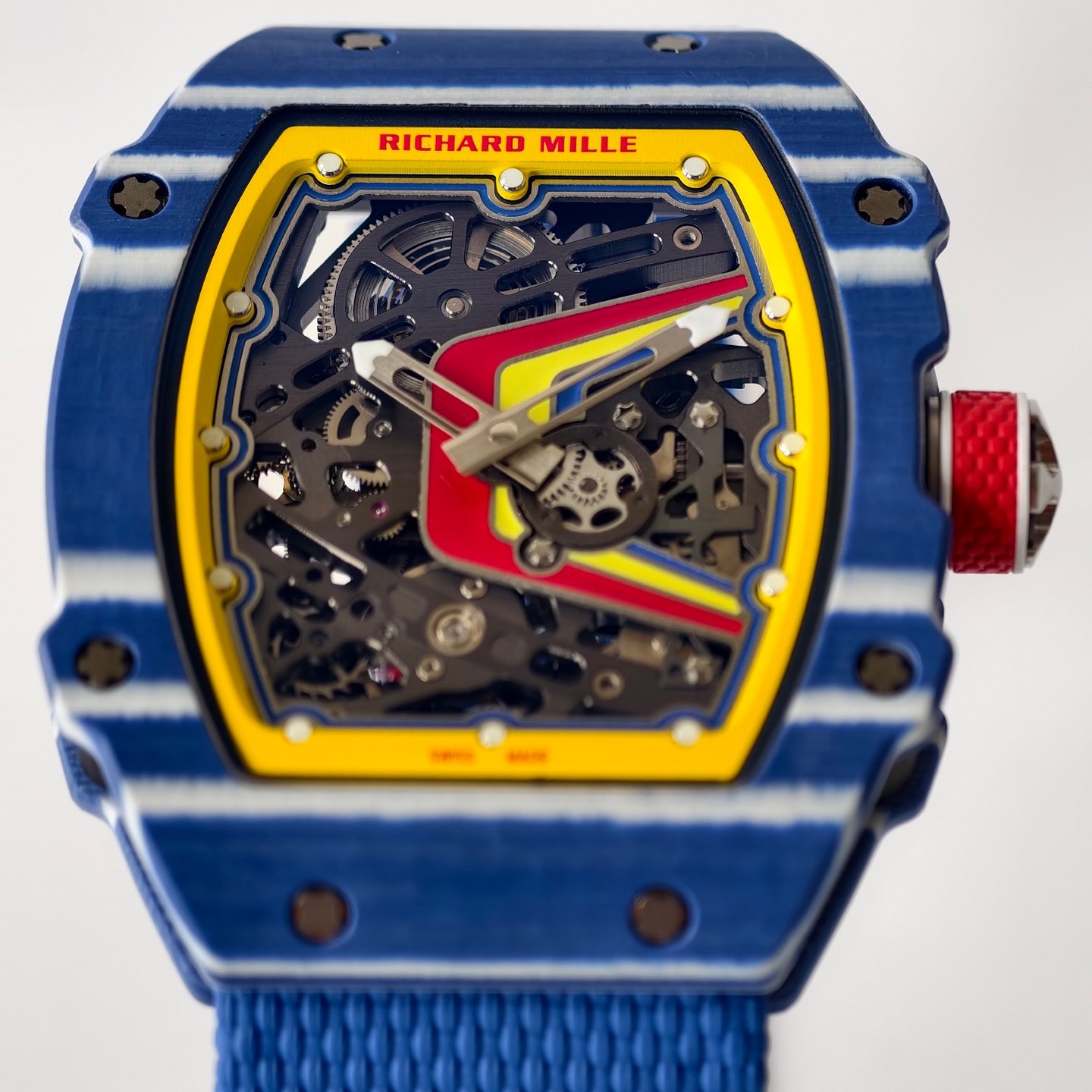 rm67-02 skeleton automatic watch dial details