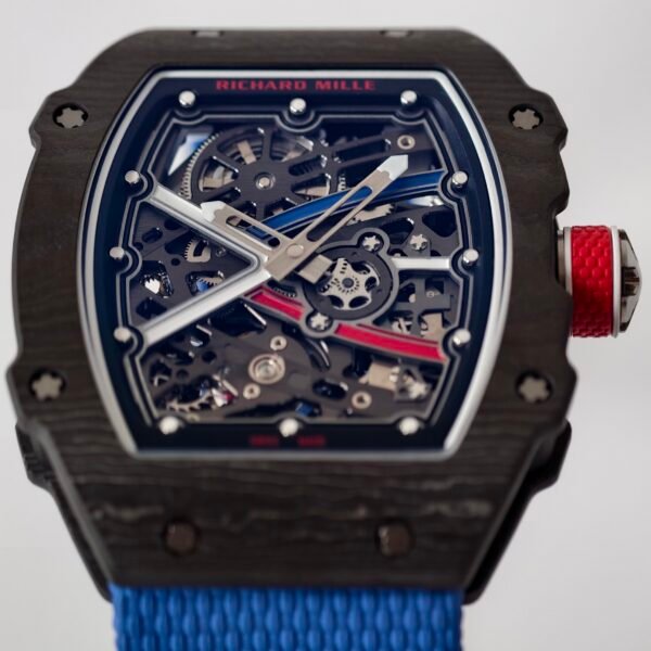 rm67-02 skeleton automatic watch dial details