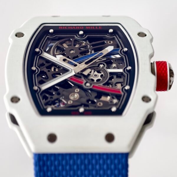 rm67-02 skeleton automatic watch dial details